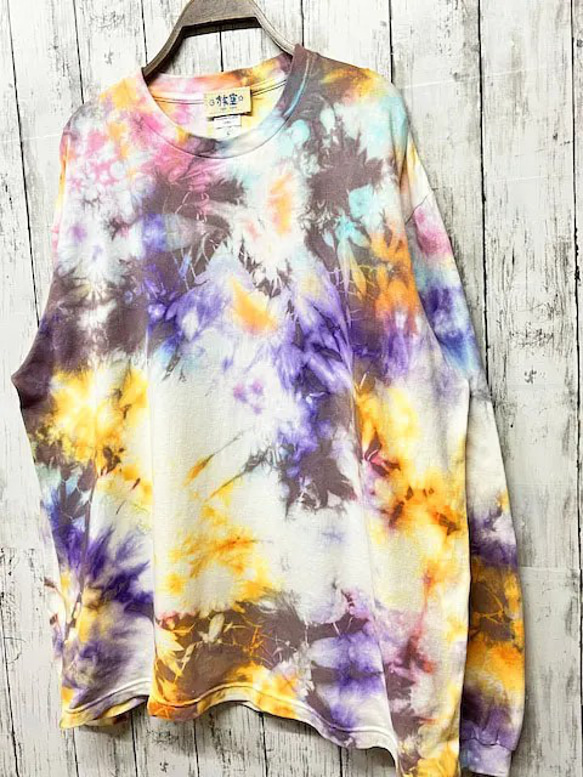 タイダイ染め ビックシルエット 長袖Ｔシャツ Lサイズ　HIPPIES DYE HD21-19 7枚目の画像