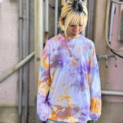 タイダイ染め ビックシルエット 長袖Ｔシャツ Lサイズ　HIPPIES DYE HD21-19 3枚目の画像