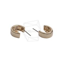 ERG-2610-G [2 件] 圓形耳環，圓形耳柱/15mm x 19.5mm 第3張的照片