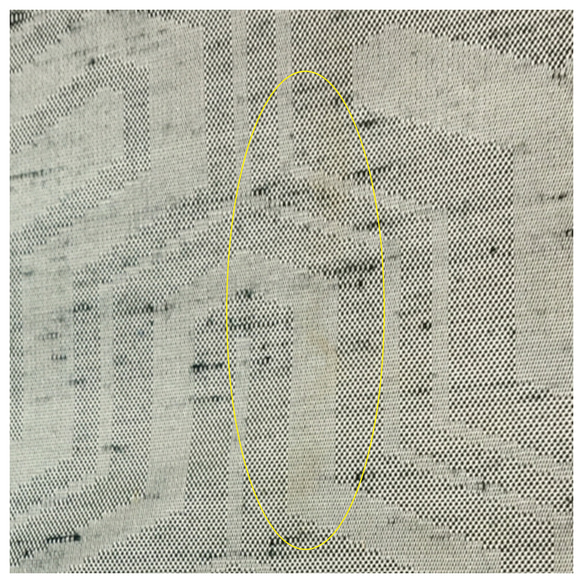 上質　正絹　紬　カーキｘ黒　両面違い　長尺400センチ 6枚目の画像