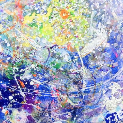 原画「地球」(A) 額サイズ35×48㎝ パワーアート 絵画 息吹 友也