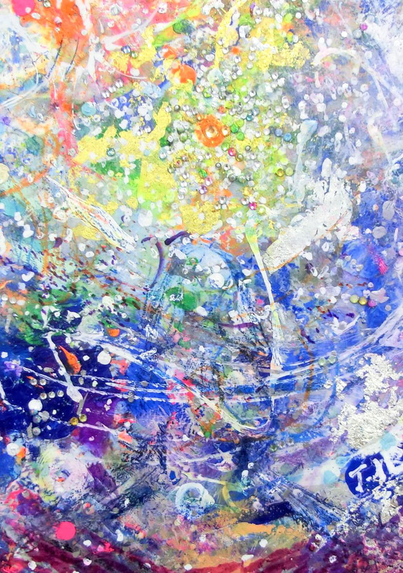 原画「地球」(A) 額サイズ35×48㎝ パワーアート 5枚目の画像