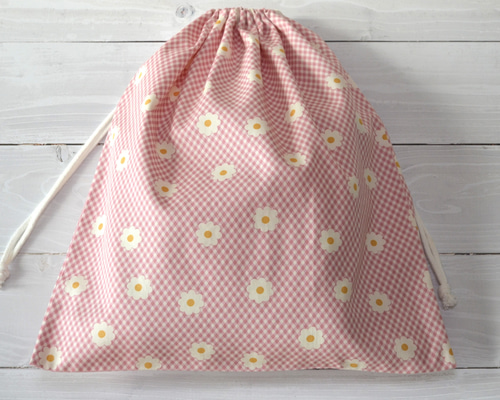 40×35 お着替え袋・体操着袋（単品）入園入学 女の子 北欧風 お花柄