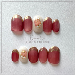 ネイルチップオーダー】チェックネイル 韓国ネイル ガーリーネイル