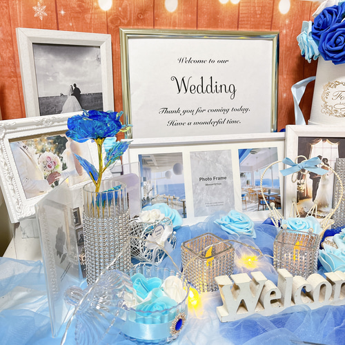 【セット】ウェルカムスペース　ウェルカムボード　結婚式 ウェルカムスペース おまとめ セット ペアグラス 受付サイン | wedo