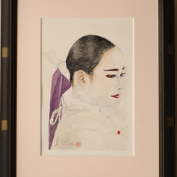 挑む「のぞむ」 水彩画・舞妓・ 原画 ※防カビ処理済 ※挑むと書いて