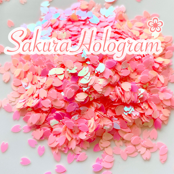桜の花びらホログラムオーロラピンク、2g、300円 1枚目の画像