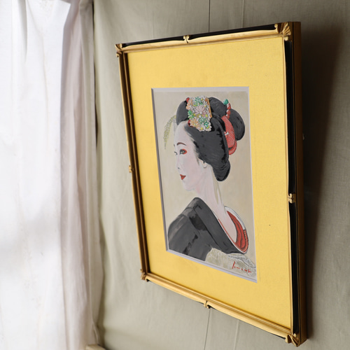 『朧（おぼろ）』　アクリル肉筆画 朧「おぼろ」 アクリル画・舞妓・ 原画 ※防カビ処理済 絵画 風