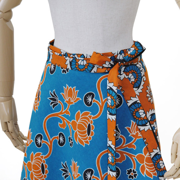カンガの巻きスカート｜アフリカ布スカート ロングスカート アフリカンプリント 7枚目の画像