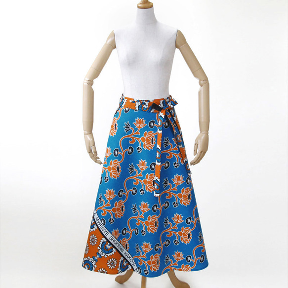 カンガの巻きスカート｜アフリカ布スカート ロングスカート アフリカンプリント 