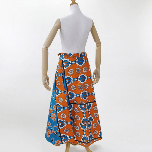 カンガの巻きスカート｜アフリカ布スカート ロングスカート アフリカンプリント 