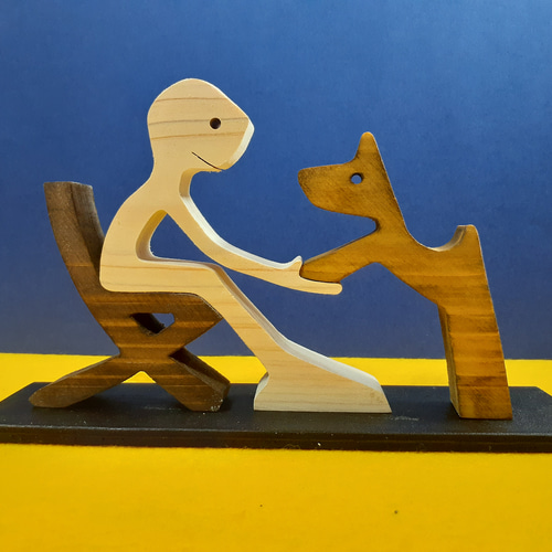 木工アート Man & Dog その他置物 makochin 通販 17212442