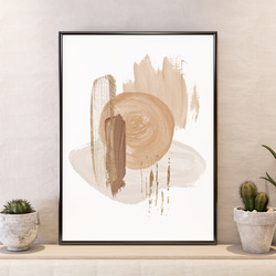 抽象画　ベージュ　ブラウン　グレー　ブラック　絵画　海外　アート作品 グレーゴールド抽象画 | グレーブラウンの絵画 | グレーキャンバスの