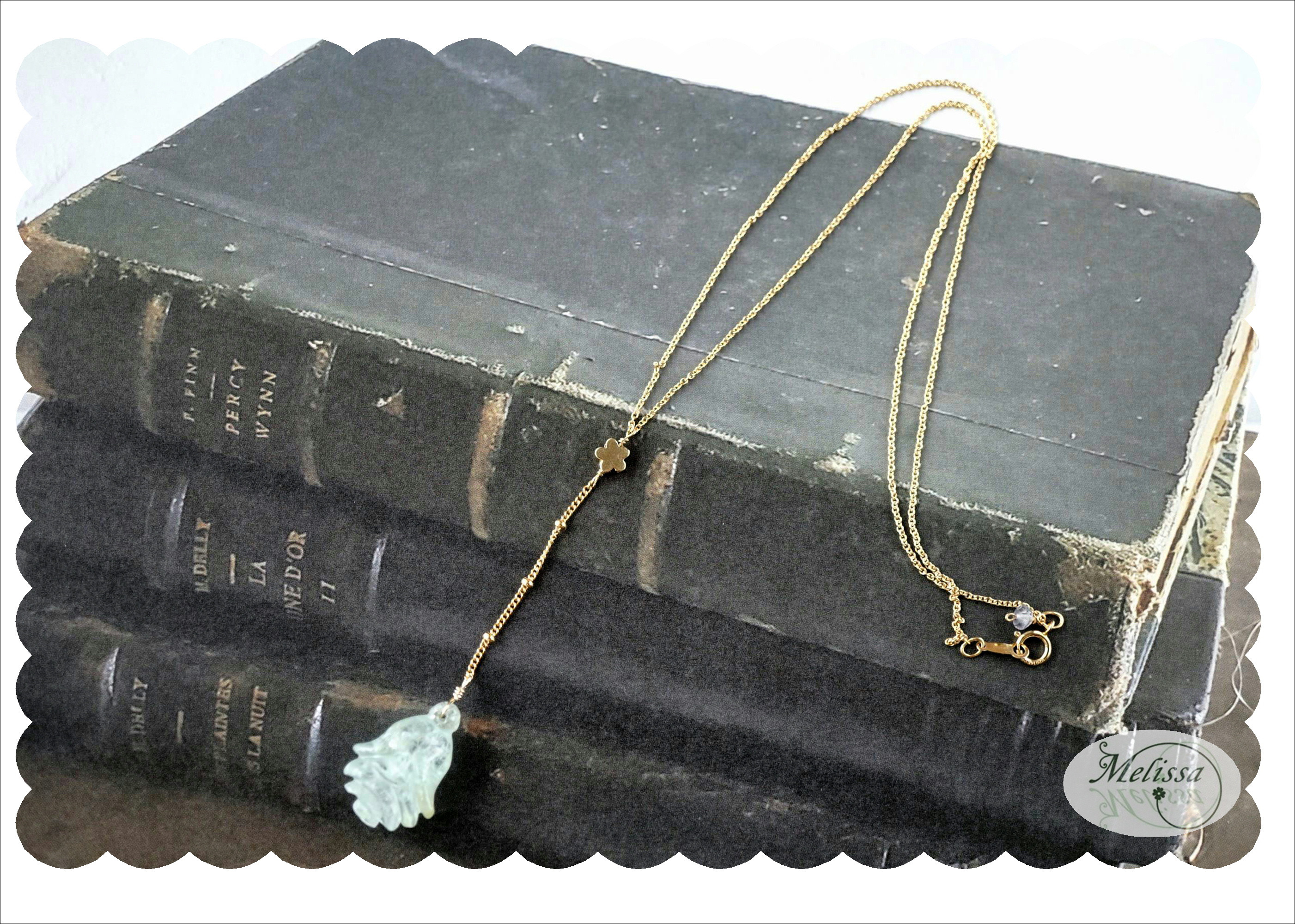 アクアマリンのお花Yネックレス 4,320円