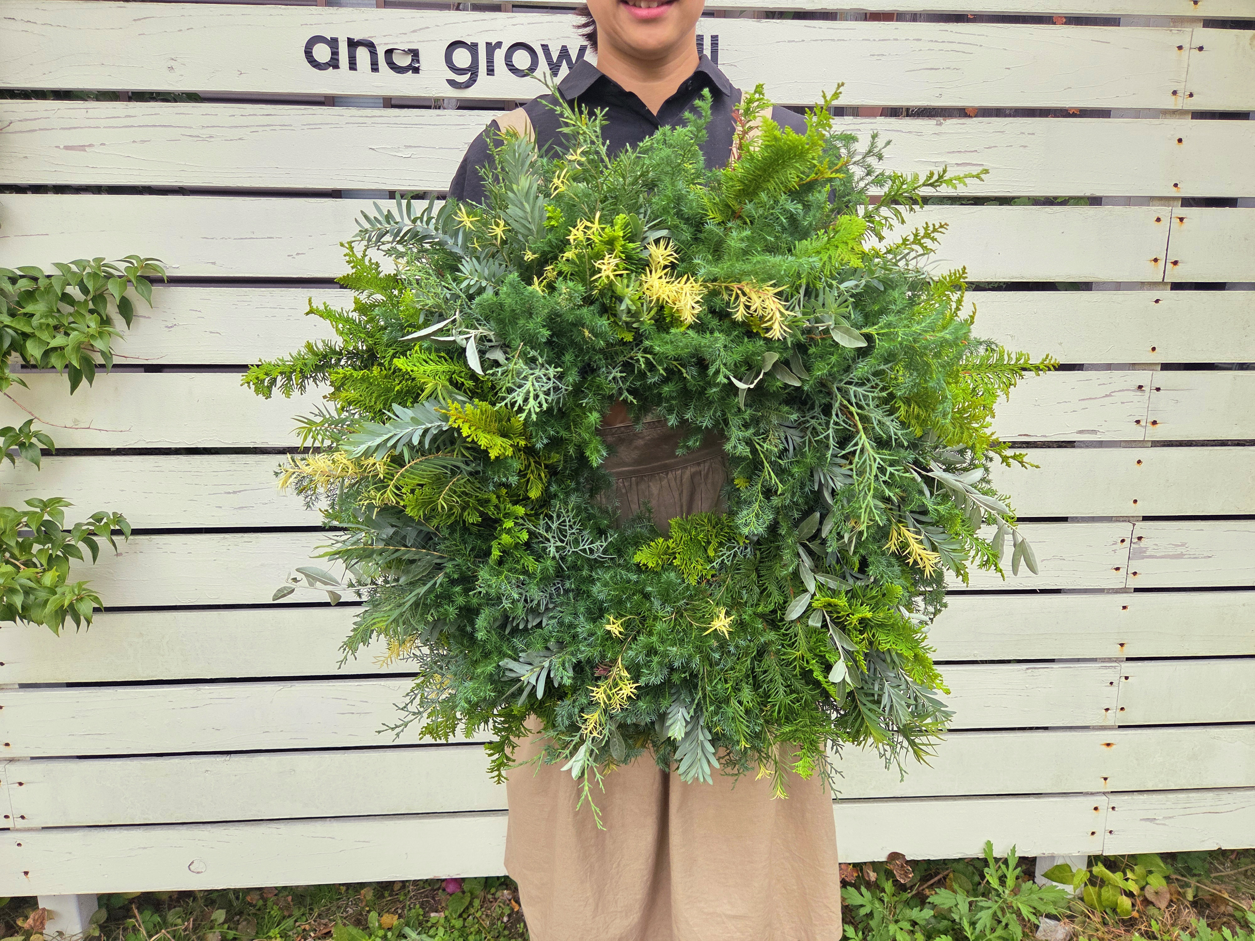 フレッシュグリーンボリュームリース      ～65cm BIGサイズ～