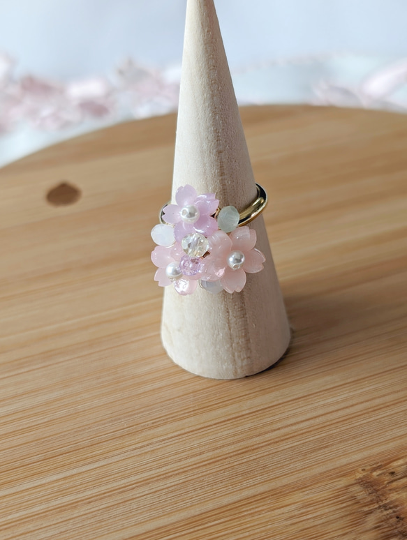 満開　桜のリング　フリーサイズ 3枚目の画像