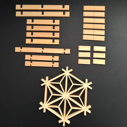 麻の葉 組子 キット 木工 木工品 プレート コースター コースター