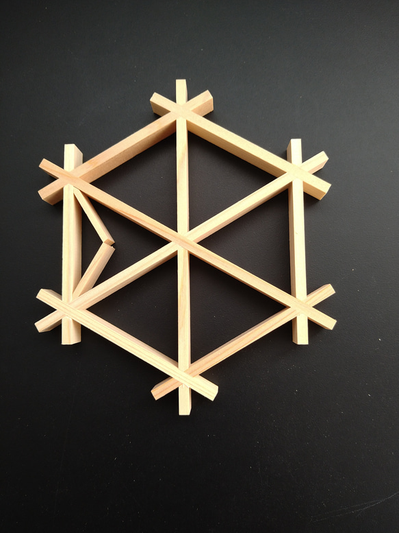 麻の葉 組子 キット 木工 木工品 プレート コースター 6枚目の画像
