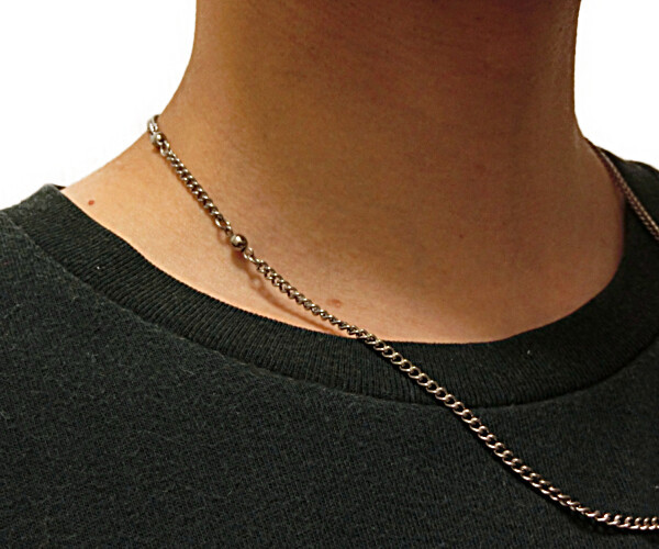 肩こりに効く! 純チタン製磁気ネックレス【厚生労働省の認可品】　（チタン・喜平タイプ）