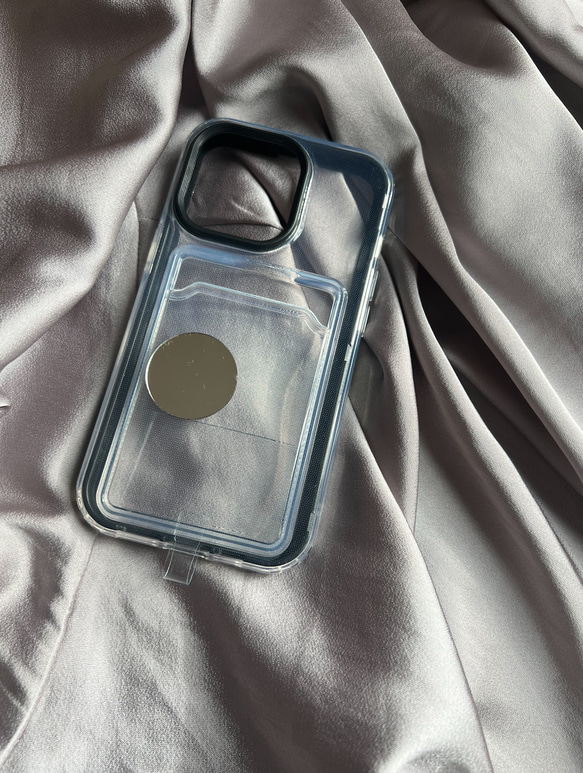 情人節套裝（附卡槽的 iPhone 手機殼迷你鏡子，含肩帶夾） 第6張的照片
