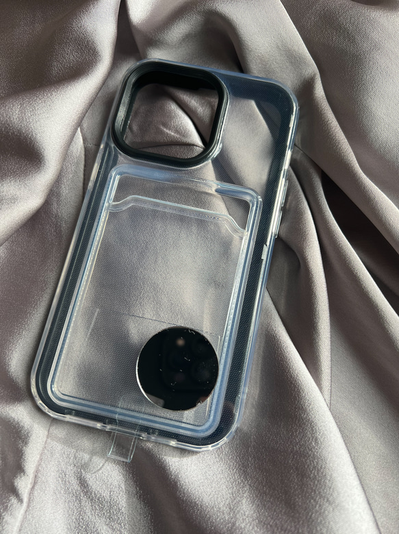 情人節套裝（附卡槽的 iPhone 手機殼迷你鏡子，含肩帶夾） 第5張的照片