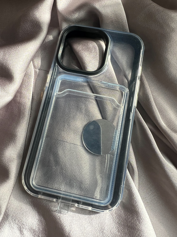 情人節套裝（附卡槽的 iPhone 手機殼迷你鏡子，含肩帶夾） 第4張的照片