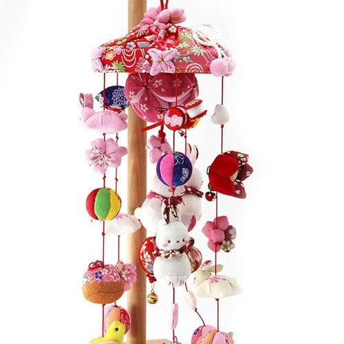 OKBABY つるし雛 つるし飾り 吊るし飾り 天然木製台付 44cm OKBABY つるし雛 つるし飾り 吊るし飾り 天然木製台付 44cm