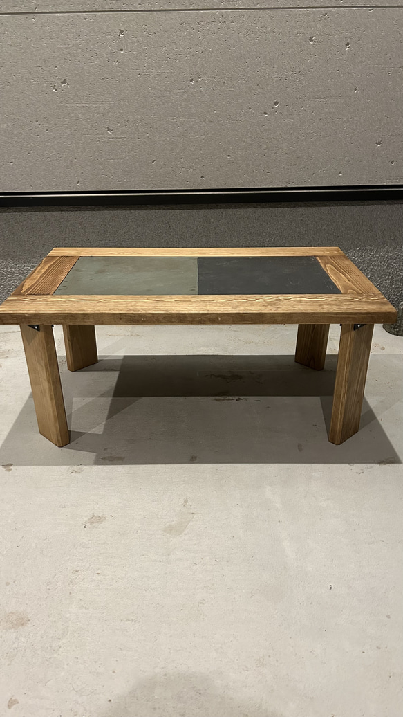 木✖️石　STONE LOW TABLE    M&K 1枚目の画像