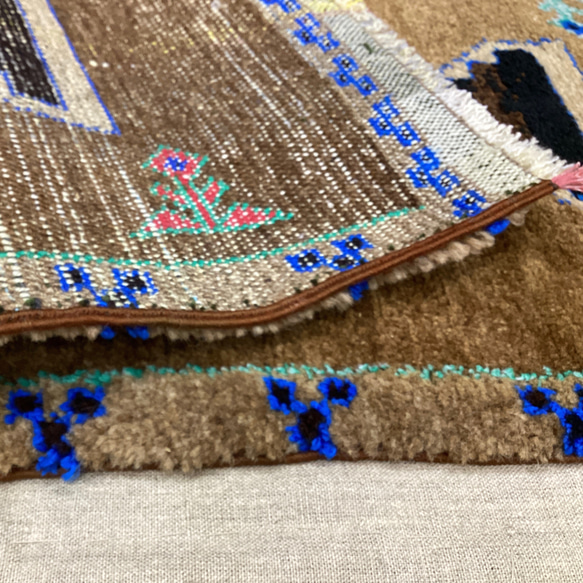 手織りトルコ絨毯 99x50cm ヴィンテージラグ 8枚目の画像