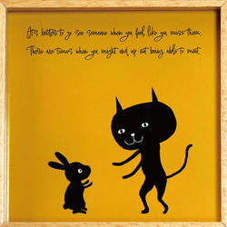 【額付き】 北欧　ネコ　猫　絵　絵画　アート　ポスター　黒猫　イラスト　グッズ　猫モチーフ　雑貨「ねこのひげ　0047」 6枚目の画像
