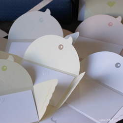 メッセージカード ミニサイズ 鳥型封筒付き【5枚セット】89×59mm 16枚目の画像