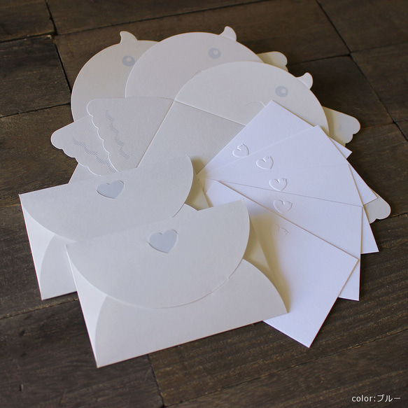 メッセージカード ミニサイズ 鳥型封筒付き【5枚セット】89×59mm 14枚目の画像