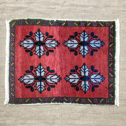 手織りトルコ絨毯 67x53cm ヴィンテージラグ 1枚目の画像