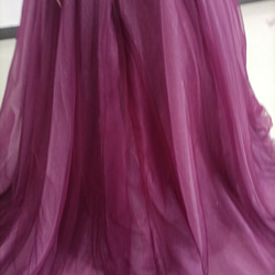 高品質！ カラードレス 3D立体レース刺繍 キラキラチュール ベアトップ 結婚式/披露宴 14枚目の画像