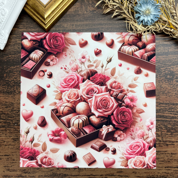 【EP131】コラージュ素材 バレンタイン フローラルチョコレート 7枚目の画像