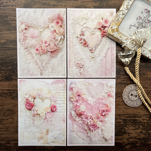 【A】フローラルフレーム♥Darkness Fairy18枚♥コラージュ素材♥ EP132】コラージュ素材 フローラル ハートレース メモ帳 indigo 通販