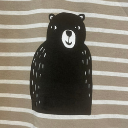 クマさん　レディース ボーダーTシャツ 綿00%【S～LL】 3枚目の画像