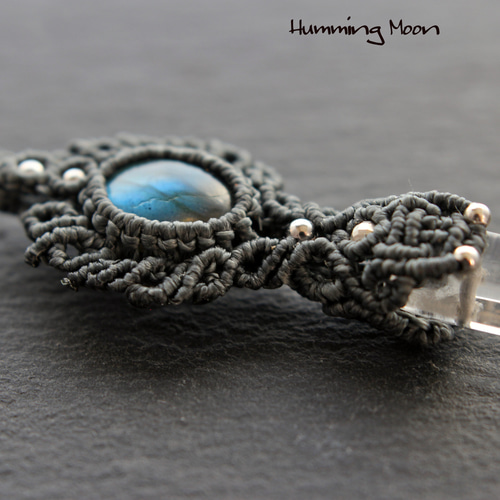 【handmade_Luna.】マクラメ× ラブラドライト ネックレス 6b6596076487ba57296b1af3e0c296