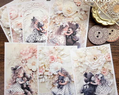 K】フローラルフレーム♥Darkness Fairy18枚♥コラージュ素材♥