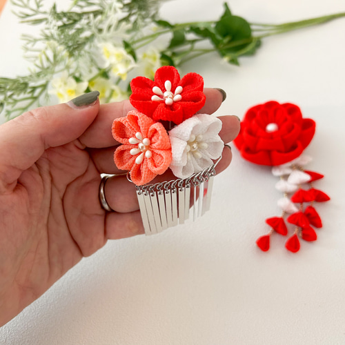 七五三髪飾り⭐つまみ細工⭐セミオーダー 27fad6d9f5447d99b8221446ad5b1a