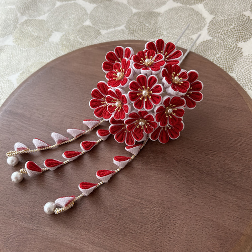 maruさま売約済みかんざし〈菊large・瑠璃の花〉ヌーディラピスラズリ