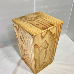 天然木 国産杉材 蝶番蓋付き ゴミ箱 一点物 手造り その他