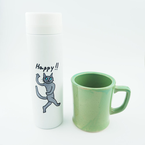 ハッピー・キャット・ラブ　ボトル happy cat ハッピーキャット 水筒 ステンレス 真空 サーモボトル