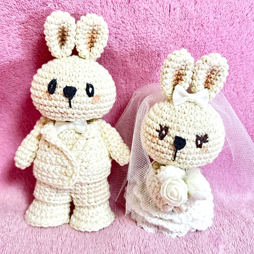 オーダーページ】ウェディングドール あみぐるみ うさぎ ウェディング  