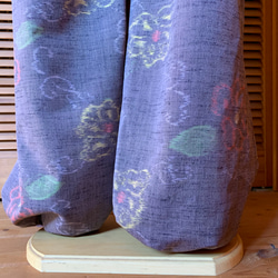 紫色　ウールのもんぺパンツ　総丈１11ｃｍ　着物リメイク 6枚目の画像