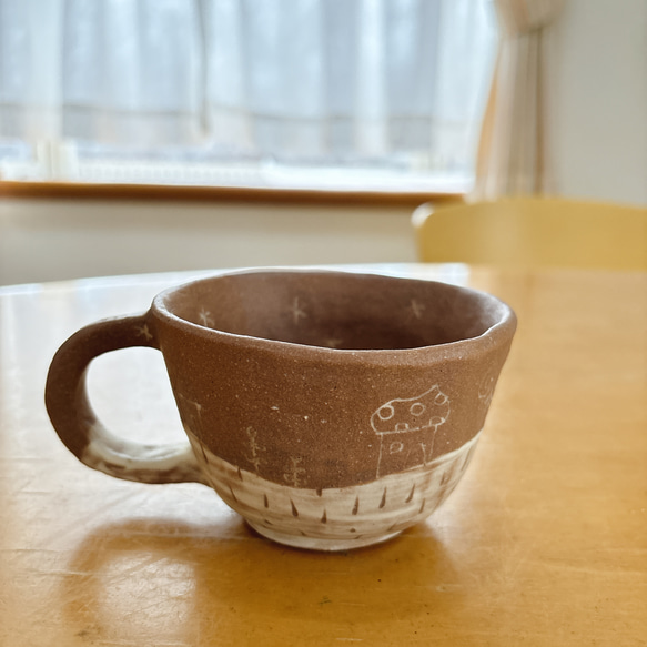 ココア色のお家のカップ 3枚目の画像