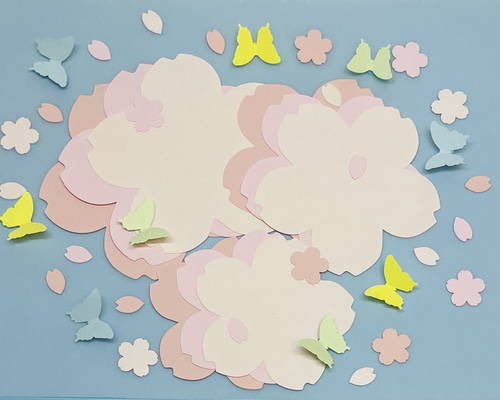 6～8cmの3サイズをセット！サイズ見本に☆桜の花びらコメントメッ