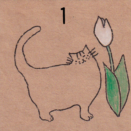 ウメ12」猫イラスト（原画）