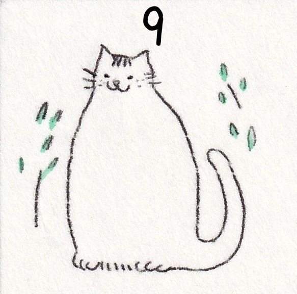 猫の日2024【日本画原画】選べる猫の絵の原画　９選　インテリアアート　インテリア雑貨　　ミニアート かわいいミニ額付き 12枚目の画像