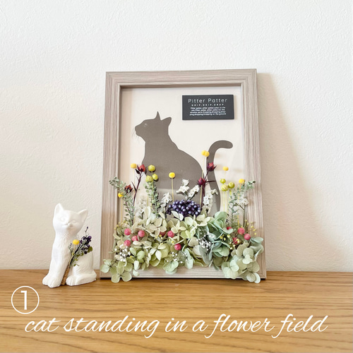 猫“cat”とドライフラワー“dried flowers“【猫の日2024】 ドライ